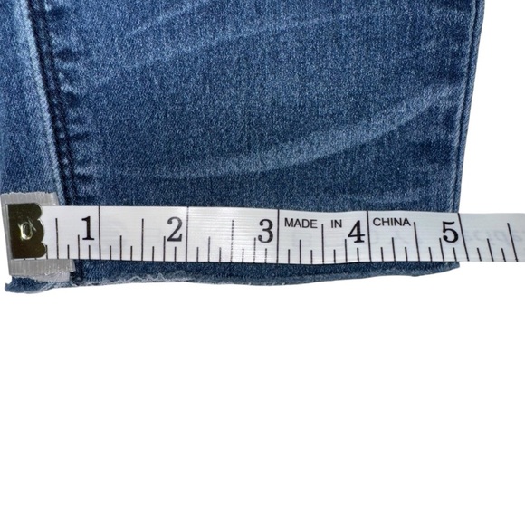 Indigo Rein Anklet Women's 5 Blue Skinny Stretch Denim Unhemmed Faded Whiskering - Picture 12 of 12